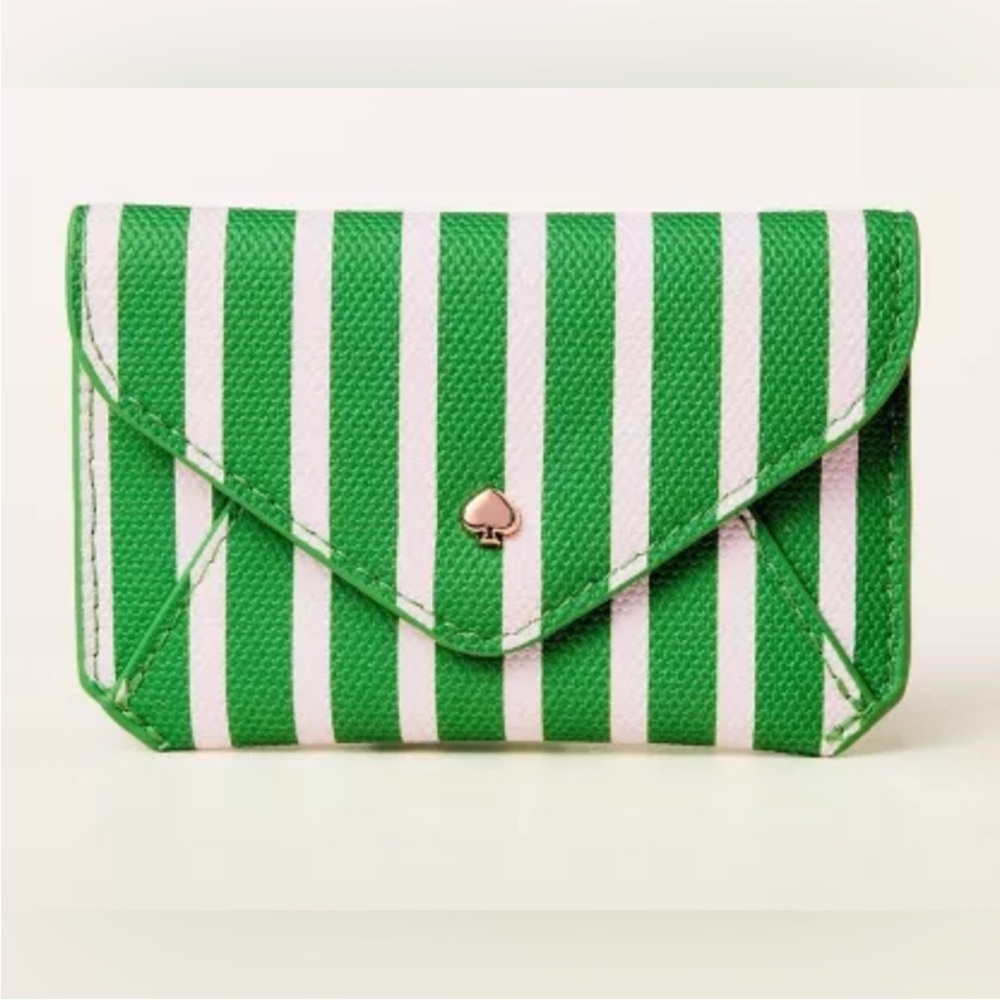 Kate Spade x Target Green and White Striped Wallet
